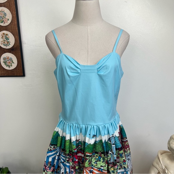 Modcloth Unique Vintage Where's Waldo Fairground Summer Darcy Swing Dress Large - Picture 6 of 13